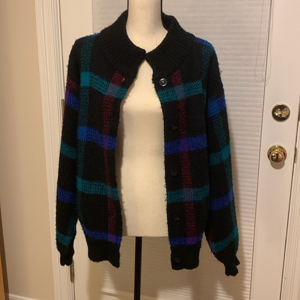 Allison Smith button up plaid sweater - Picture 3 of 6